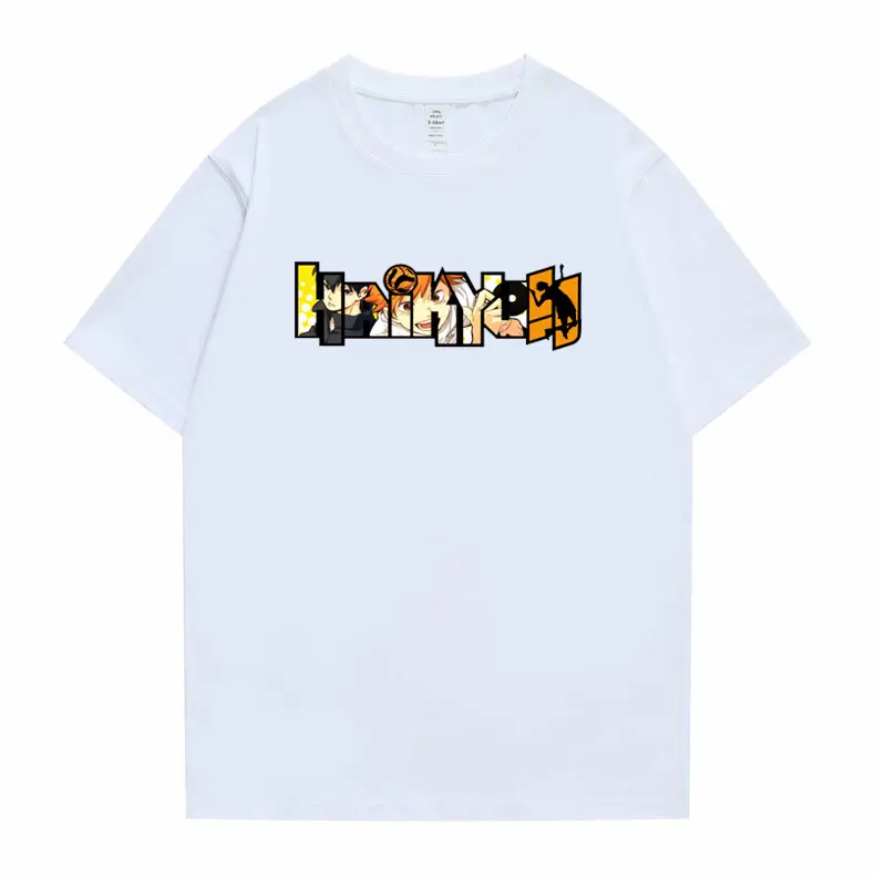 

New 2021 Japan Anime Haikyuu Print T-shirt Men Casual Loose Tees Short Sleeve Summer Soft Cotton Tshirt Women Fashion T Shirts