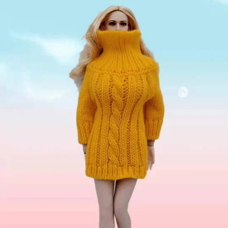 

Tbleague, масштаб 1/6, желтая гусиная женщина, солдат, с длинным рукавом, свитер, платье, одежда, модель для 12 дюймовой куклы Phicen JIAOUL, экшн-фигурки