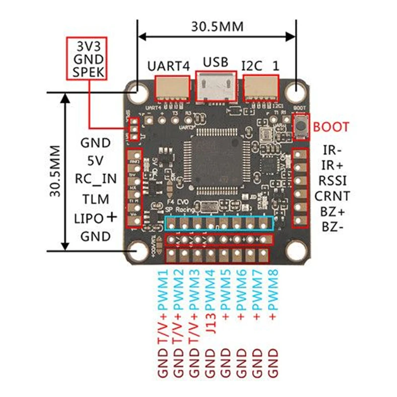 Контроллер полета SP Racing F4EVO 2-6s источник питания BEC барометр обнаружения