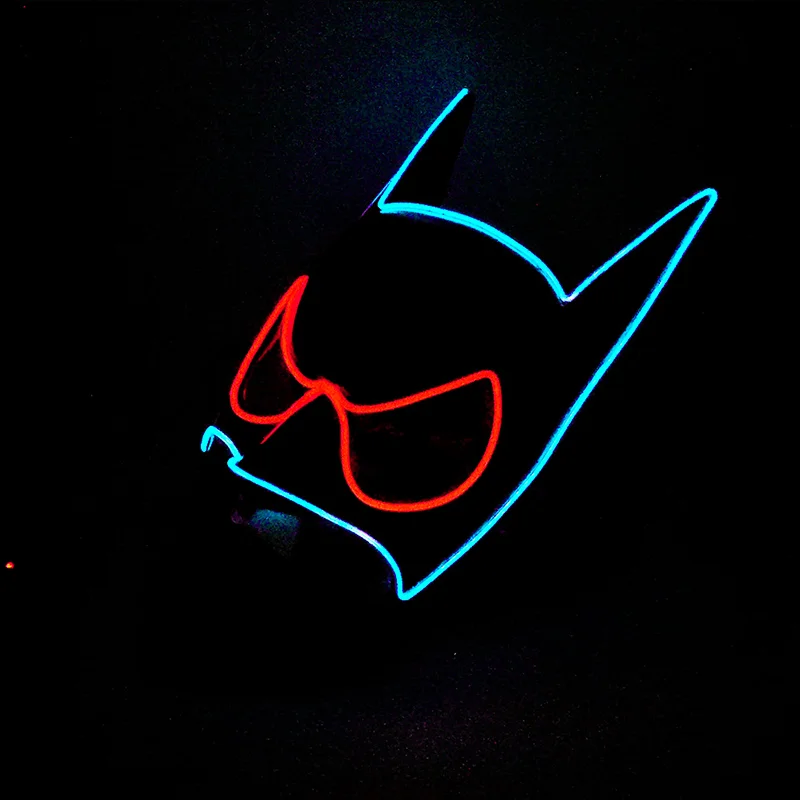 Два Цвета смешанные летучей мыши EL провода маска Хэллоуин Косплэй поставки