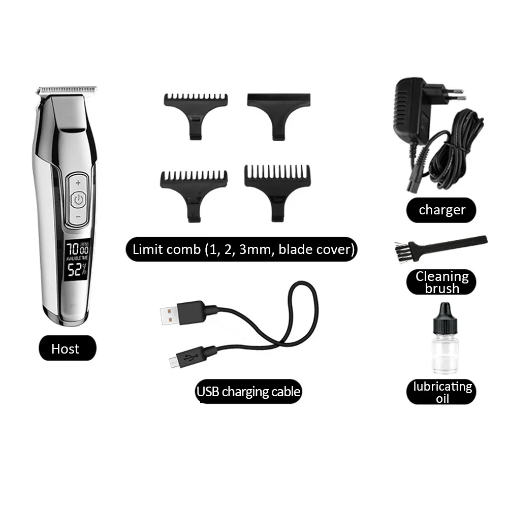 

KEMEI KM-5027 Salon Rechargeable Hair Clipper All Metal Electric Hair Trimmer Men Professional Beard Trimmer Haircut Machine