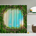 Сказочный лес душ Шторы s Водонепроницаемый занавеска с крючками для ванной комнаты Шторы с крючками 3d ткань 180*180 см украшения Фэнтези ванная комната Экран набор