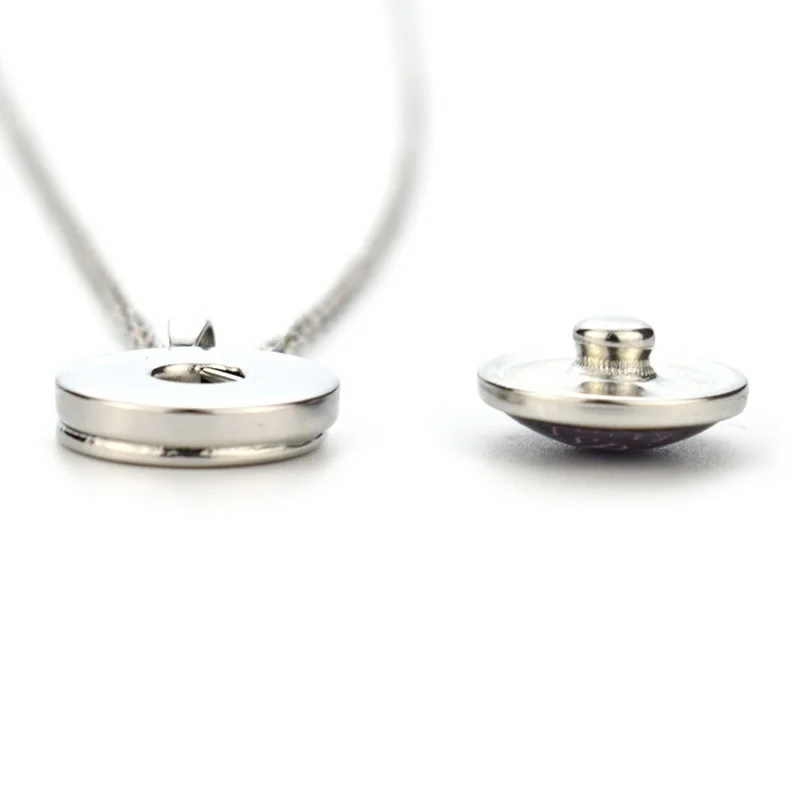 Ожерелье 12 знаков зодиака стеклянные кабошоны 16 мм на пуговицах подвеска цепочке