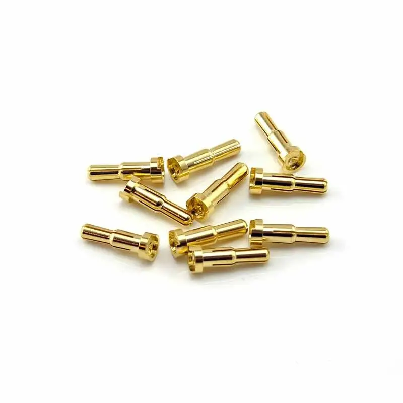 10 шт./лот от 4 мм до 5 низкопрофильные разъемы Bullet позолоченные вилки для