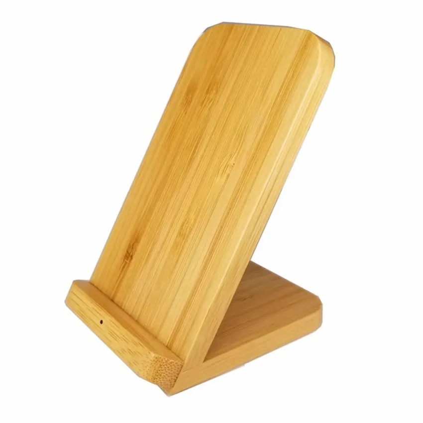 Qi Wireless Charger Induction Charging Docking Station Chargeur Bamboo Wood Charger Station For Iphone Xiaomi mi 9T Huawei P30