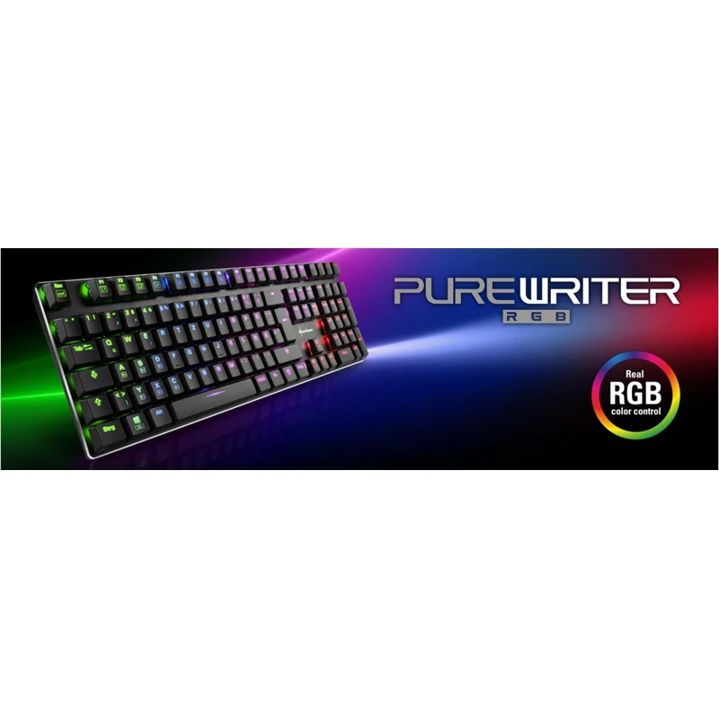 Клавиатура Sharkoon PureWriter RGB Blue механическая Kailh проводная подсветка USB