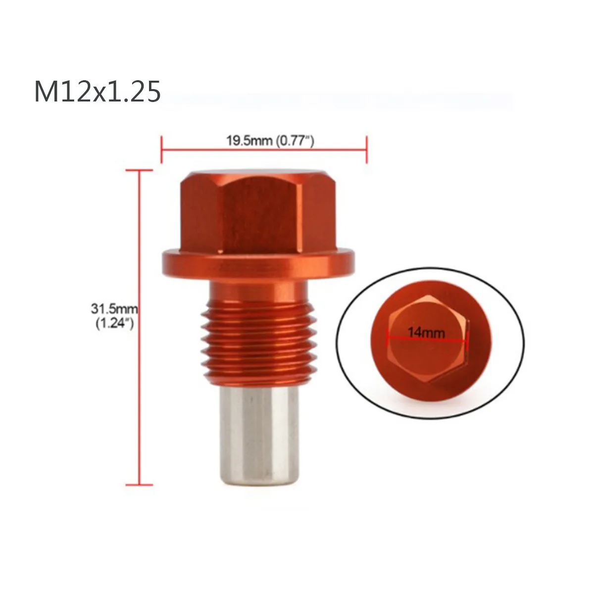 

Anodized Engine Magnetic Oil Pan Drain Plug Bolt Kit Washer M12M20 Screw