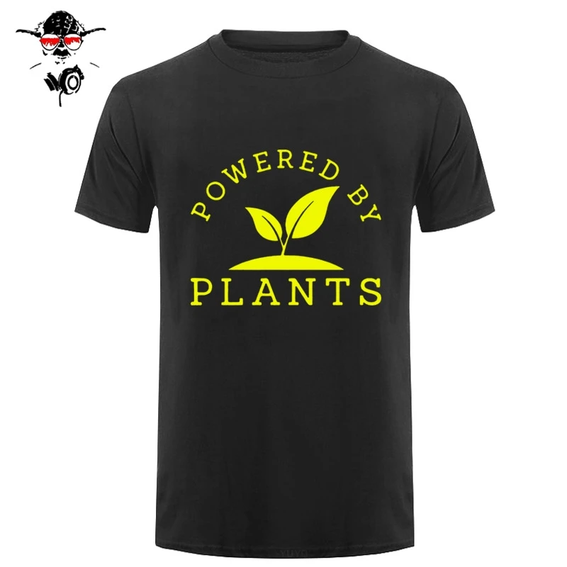 Мужские и женские футболки Power By Plants летние унисекс для вегетарианцев Забавные