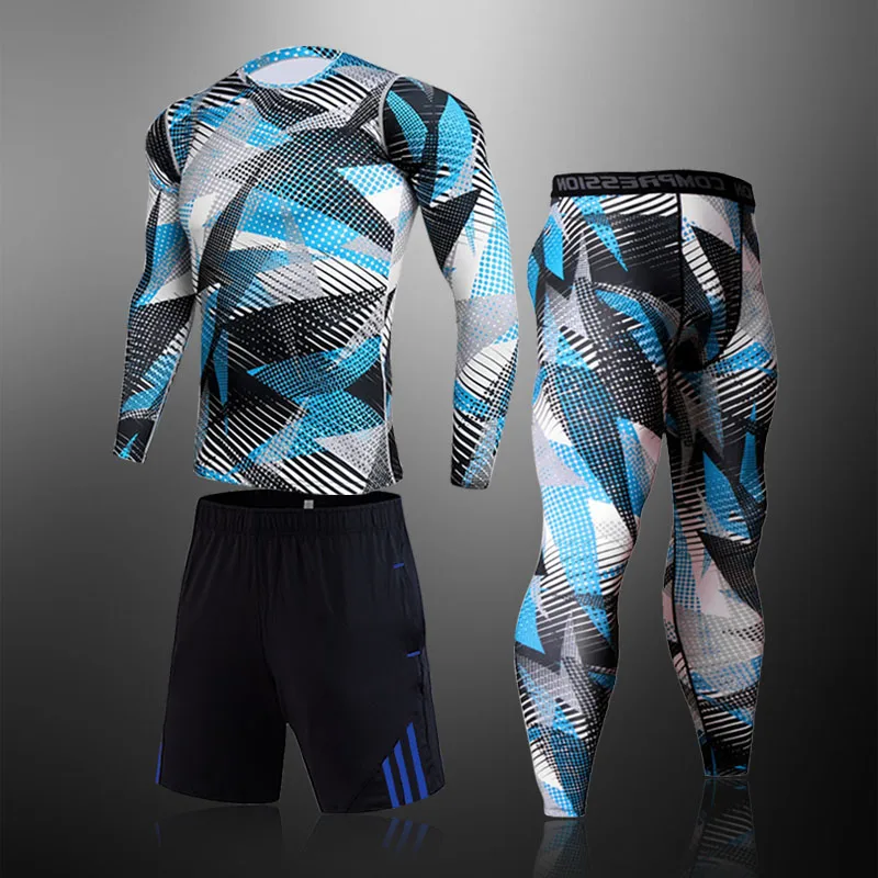 3 шт./компл. Для мужчин's спортивный костюм тренажерный зал - Цена: 1453.73