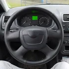 Чехол рулевого колеса автомобиля для Skoda Octavia Superb Fabia Skoda a5 Yeti, Кожаная оплетка для руля, шитье сделай сам