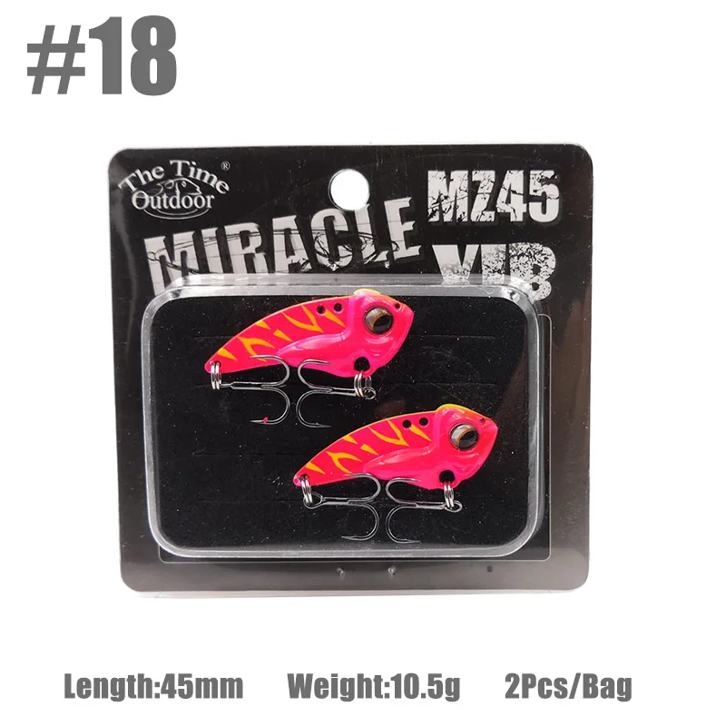 Color 18 2 шт./кор. The Time New блесна металлическая MZ45 опускается на дно Vib лезвие приманки рыболовные приманки Искусственные воблеры вибрации для Щука бас форель рыб - Цвет: Color 18