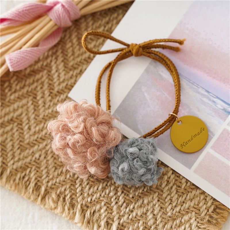 Заколка для волос с плюшевым шариком резинка 1 шт. держатель хвоста девочек