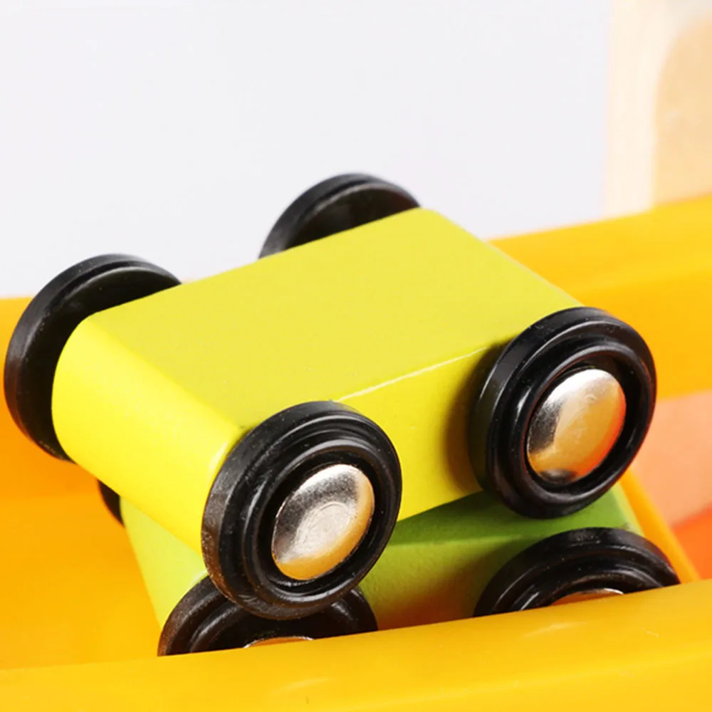 Wooden 7-layer Ramp Race Track & 8 Mini Inertia Car Sliding Toy Vehicel&ampTrain Baby Toddler Motor Skill Developmental Kids Gift |