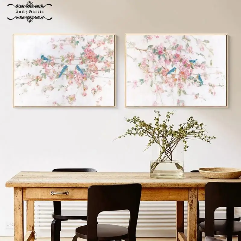 

Epeach цветение Ветка Птица настенная Картина на холсте новые китайские постеры и принты настенные картины для гостиной современный декор