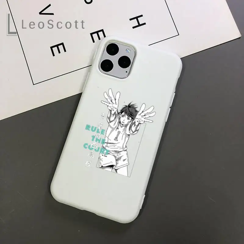 

Cute Japan Anime Oya Haikyuu Phone Case Candy Color for iPhone 11 12 mini pro XS MAX 8 7 6 6S Plus X 5S SE 2020 XR