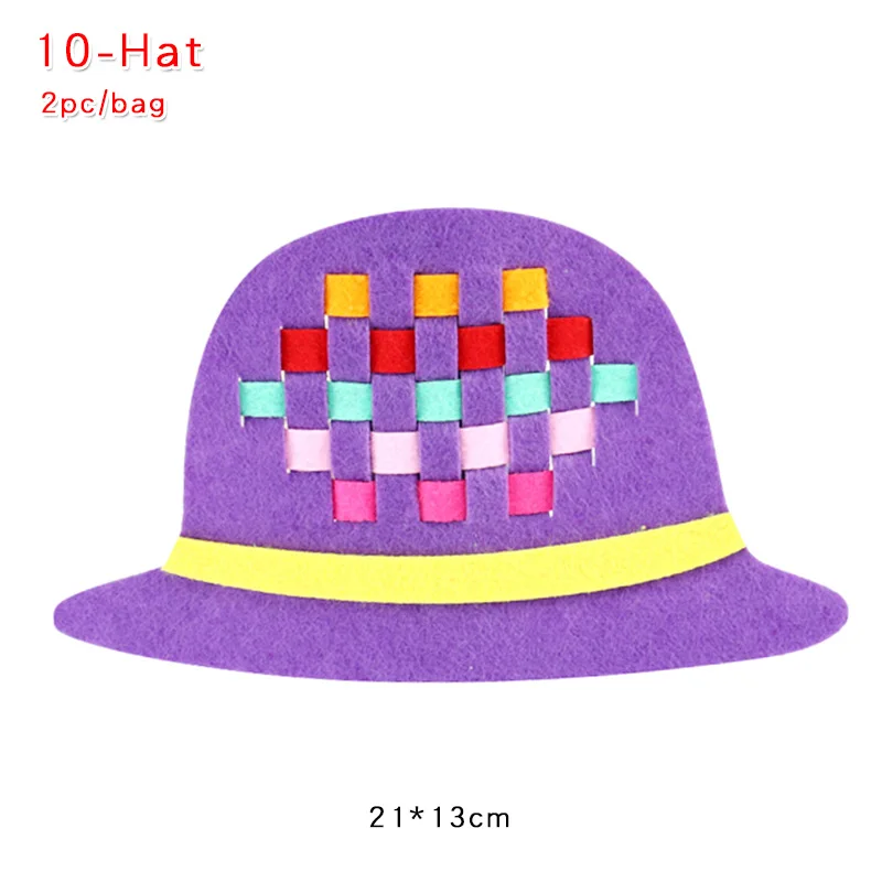 10-Hat 2 шт. обучение в детском саду DIY пазл детские игрушки мультфильм нетканое плетение игрушки учебные материалы ручной работы художественные Классические игрушки - Цвет: 10-Hat