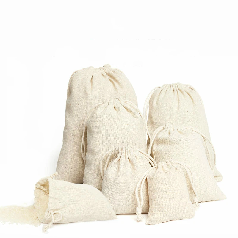 50 шт хлопчатобумажная льняная Подарочная сумка упаковка ювелирных изделий для