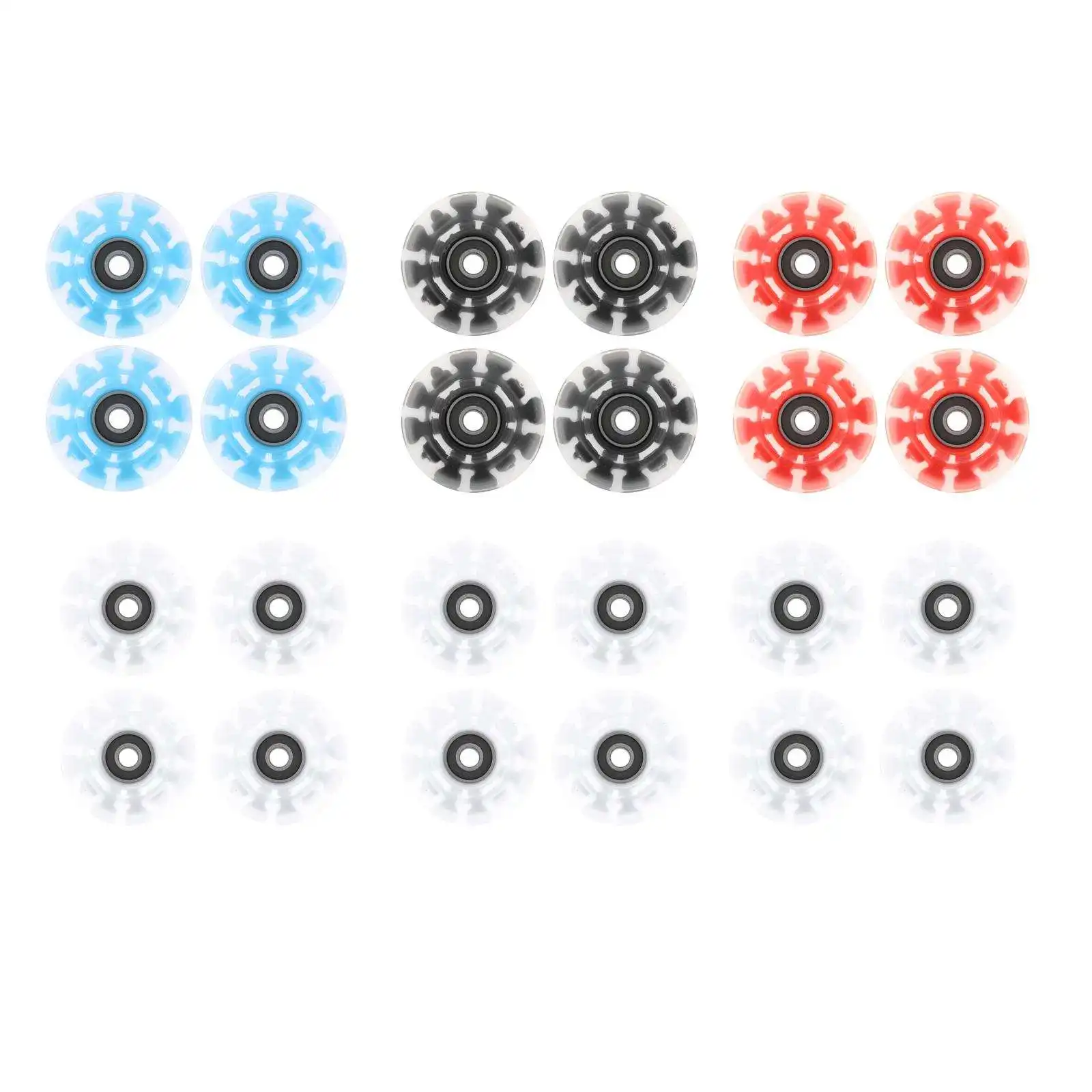 

4 Pack Roller Skate Wheels Outdoor Light Up LED Quad Rollerskate Parts Tool Wheels, 32mmx58mm with Bearings and Cores