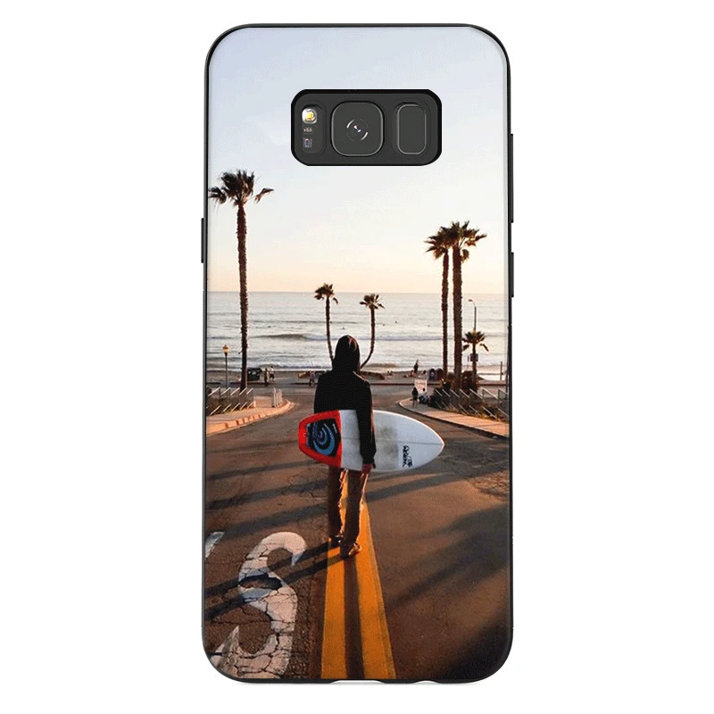 Чехол для телефона Samsung J6 A70 A60 A50 A40 A20 A30 A10 A7 A6 A5 A3 A8 A9 чехол California trees Beach Surf Travel Shell |