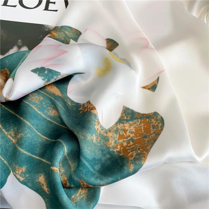 Luxury Brand 2022 Silk Scarf Women Large Shawls Pashmina Hijab Foulard Echarpe Design Print Lady Beach Stole Head Scarves