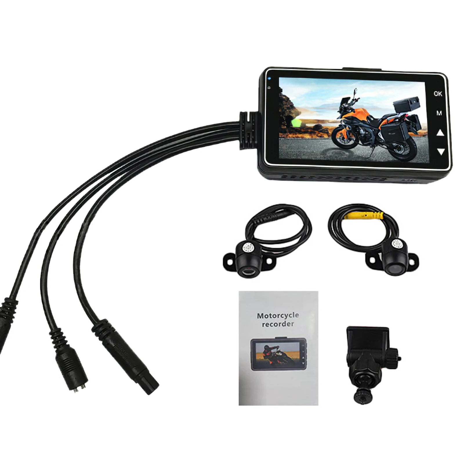 

HD Waterproof Motorcycle Dual Camera DVR Motor Dash Cam With Special Dual-Track Front Rear Moto Driving Recorder Cycle Video