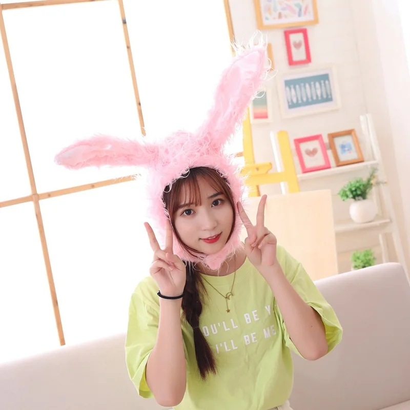 

Cute plush plush rabbit ears hat rabbit head cover photo props Photo Props