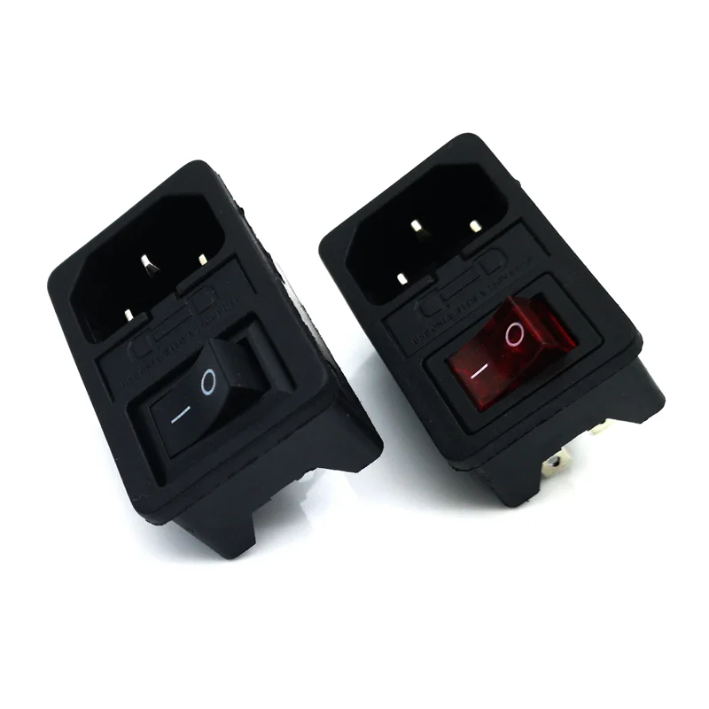 Розетка питания с красной лампой на 10 А 250 В переменного тока 3 контакта iec320