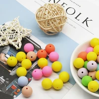 cute idea 10pcs 12mm bpa free silicone loose beads safe teether eco friendly sensory colorful baby teething chewable toys diy