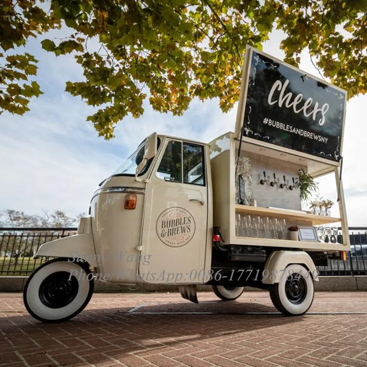 

Retro Piaggio Ape Truck Kitchen Outdoor Mobile Snack Fast Food cart/truck/trailer Ice Cream Cart