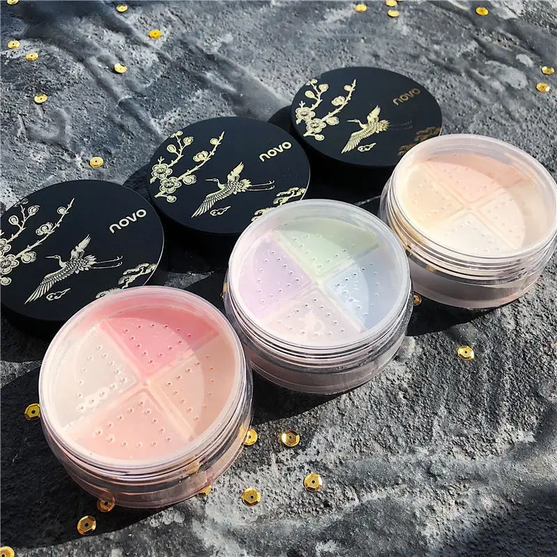 

NOVO Oil-Control Lasting 4Color Face Powder Moisturizing Waterproof Repairing Imperial Palace Style Finishing Makeup Cosmetics