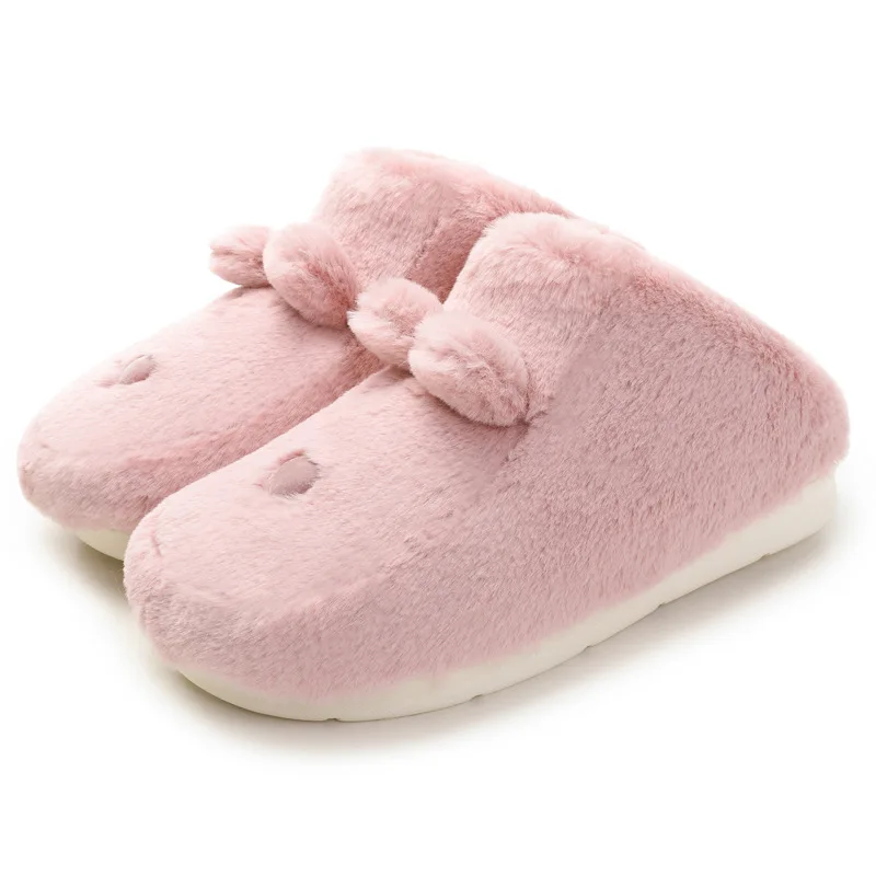 

Winter 2020 New Style Slippers cute cartoon Plush wear anti slip slippers children's home cotton shoes