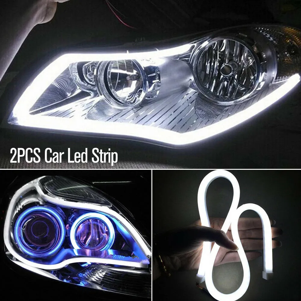 

Indicator Bar LED Turn Signal Light Strip Parts Strip Universal White 12V 2pcs