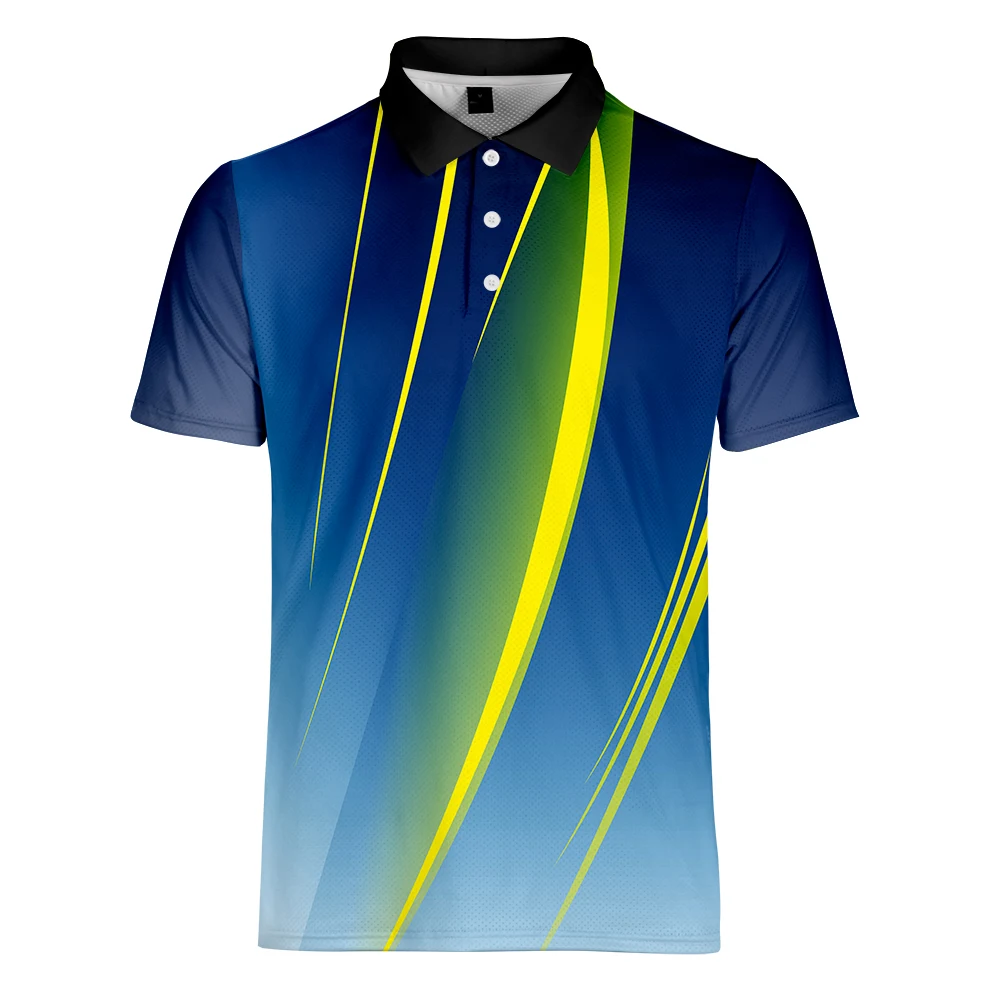 Мужская быстросохнущая футболка WAMNI Повседневная рубашка в полоску с отложным