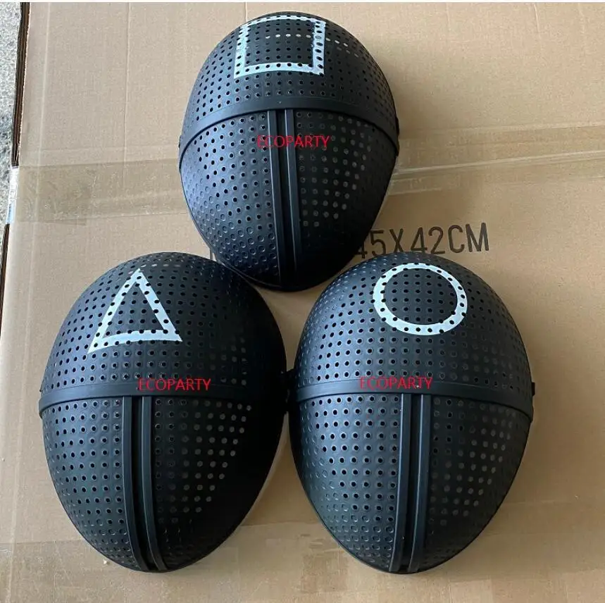 

24hour delivery Adult Squid Game Round Six Full Face Mask Cosplay Game Supervisor Masquerade Accessories Mask Christmas masque