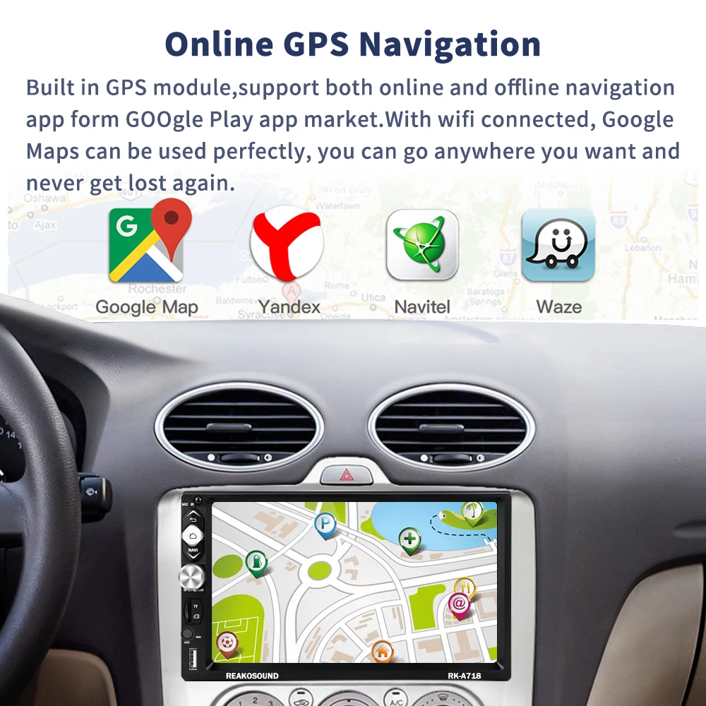Автомагнитола Podofo 2 din мультимедийный плеер на Android 8 1 с 7 "экраном Wi-Fi GPS для Nissan