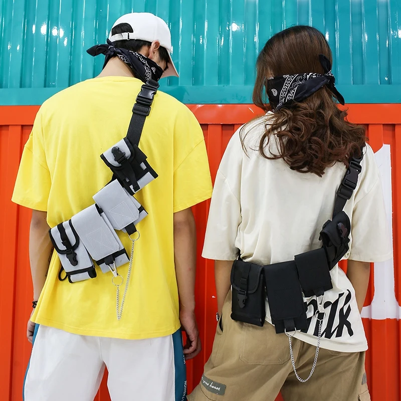 

Hunting Chest Bag Men's And Women's Street Suit Chest Bag Multi-Pocket Travel Messenger Bag