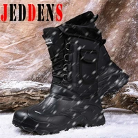brand mens winter boots waterproof man boots warmest plus plush snow boots outdoor non slip casual shoes men mid calf boots v3