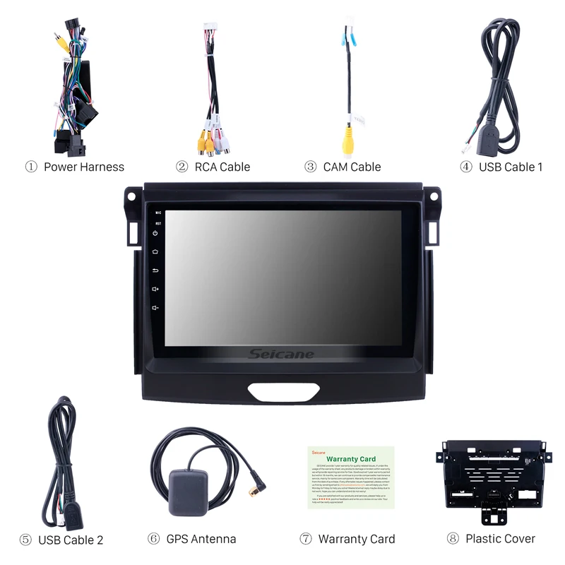 Seicane Android 9. 0 9 дюймов Автомобильный плеер GPS-навигация Радио для Ford Ranger 2015