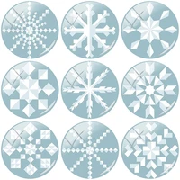 jweijiao different christmas snowflakes pattern 121516182025mm glass cabochon dome flat back diy jewelry making xm280