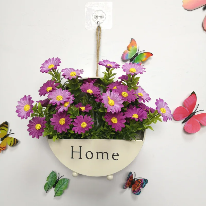 

Artificial Silk Rose Wall Hanging Flower Vine Home living Room Balcony Hanging Plastic Flower Wedding Wall DIY Romantic Match