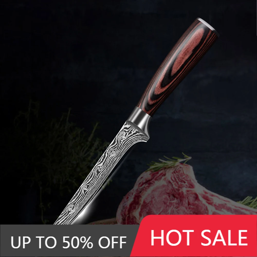 Нож для обрезки мяса с Дамасским узором 6 дюймов 7CR1 7 японский нож удаления костей