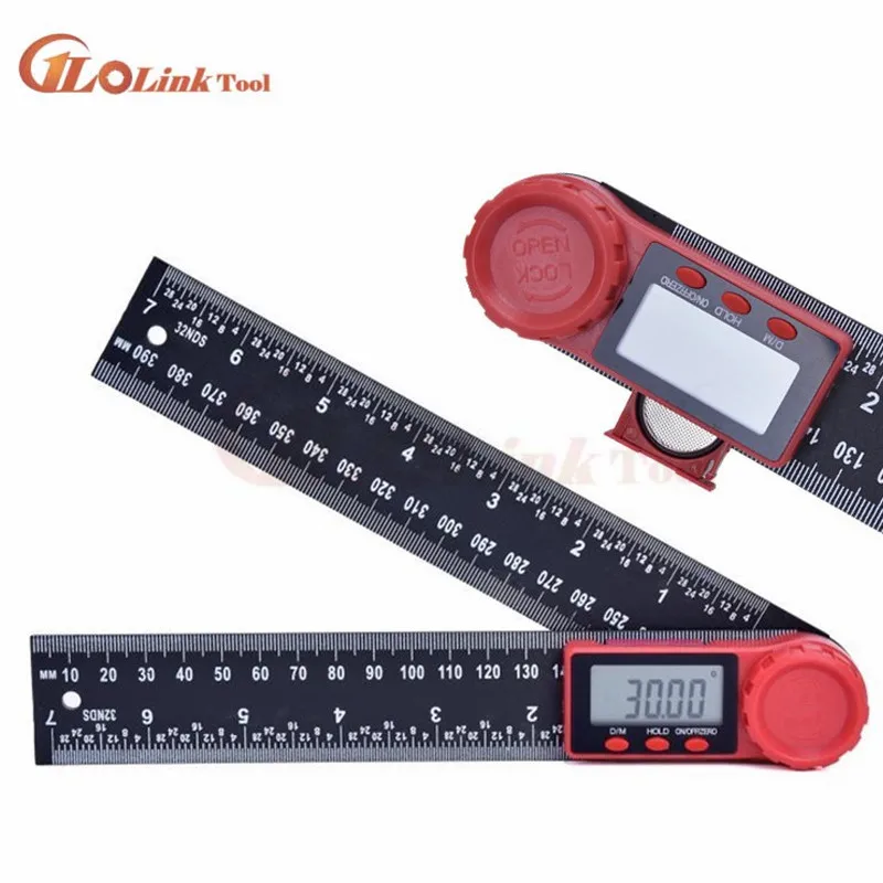 0-200 мм 0-300 мм углеродное волокно цифровая угловая линейка Инклинометр электронный Гониометр угломер измерительный инструмент