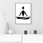 Плакат для йоги в скандинавском стиле, черно-белый художественный принт, Минималистичная живопись, настенное художественное полотно, модульные картины для гостиной, домашний декор