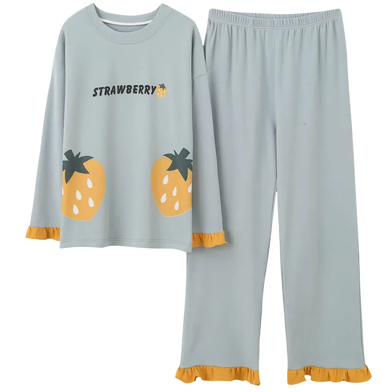 Женская домашняя одежда пижамный комплект с длинным рукавом штаны манжетами