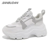 jianbudan sneakers women spring womens sneakers height increasing white black autumn chunky shoes breathable leisure shoes