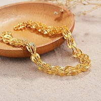 14k gold chain glossy cocktail bracelet bizuteria couple pulseira bileklik kehribar gemstone bracelets 4k gold jewelry for women