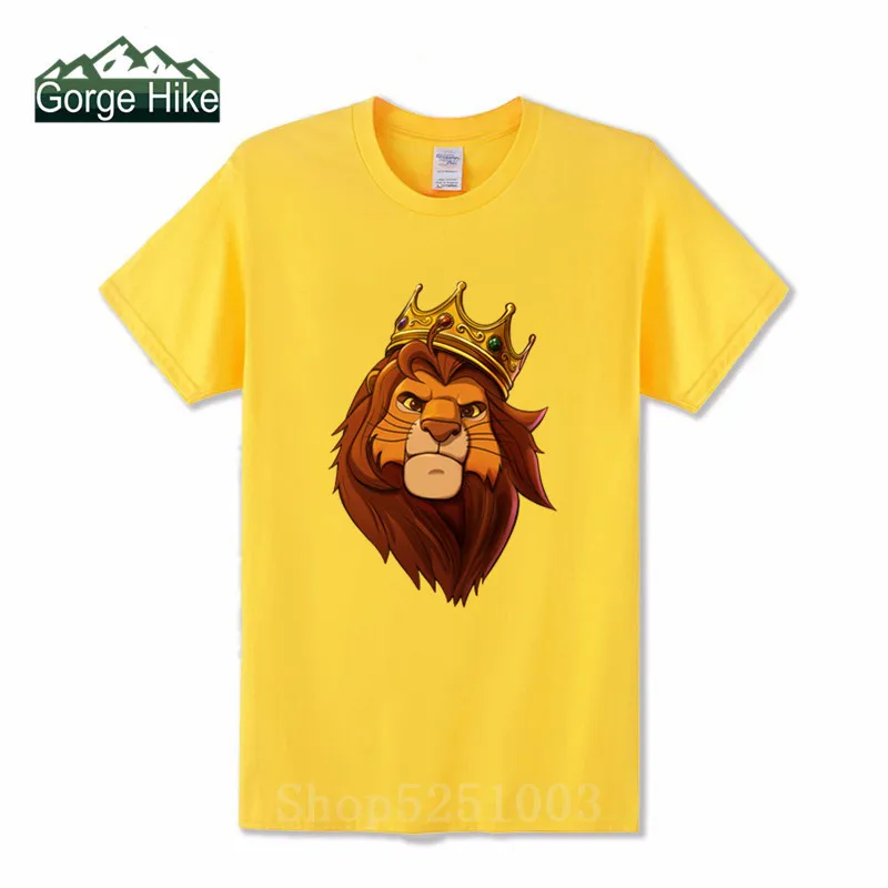 Мужская футболка с коротким рукавом модная хипстерская Футболка принтом King of Lion