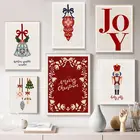 Рождественская настенная Картина на холсте, Рождественские Декоративные плакаты и принты, мультяшная картина, украшение детской комнаты