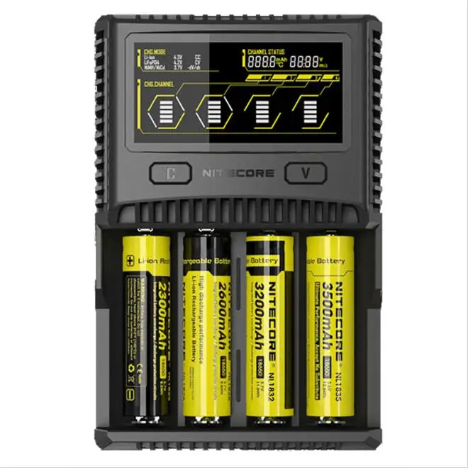 Оригинальное зарядное устройство NITECORE SC4 с более быстрой зарядкой 4 слота 6 А