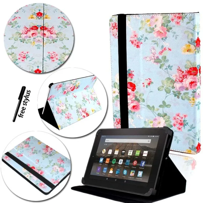 KK & LL Кожаная подставка для планшета Чехол книжка чехол Amazon Kindle Fire/Kindle Fire HD 8 (6th/7/8th